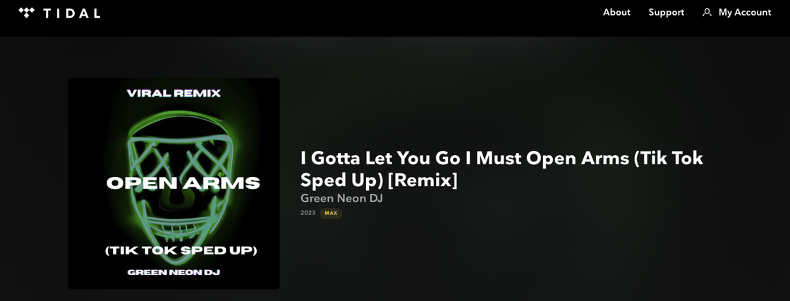 Open Arms sped up on Tidal